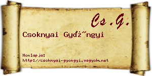 Csoknyai Gyöngyi névjegykártya
