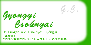 gyongyi csoknyai business card